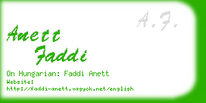 anett faddi business card